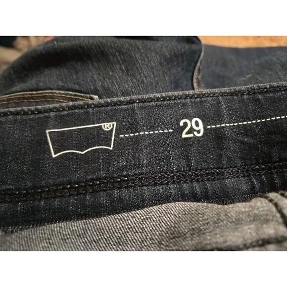 Levi's Pull On Skinny Dark Wash Stretch Cotton Mid-Rise Jeans Size 29 30x29 - Picture 9 of 10